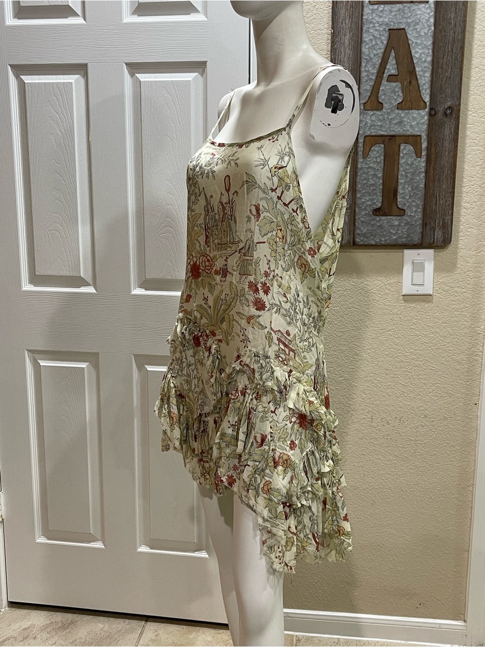 Krista Larson Lagenlook Charming/Asian Toile Slip Cami / Tunic Dress - One Size - Picture 4 of 11